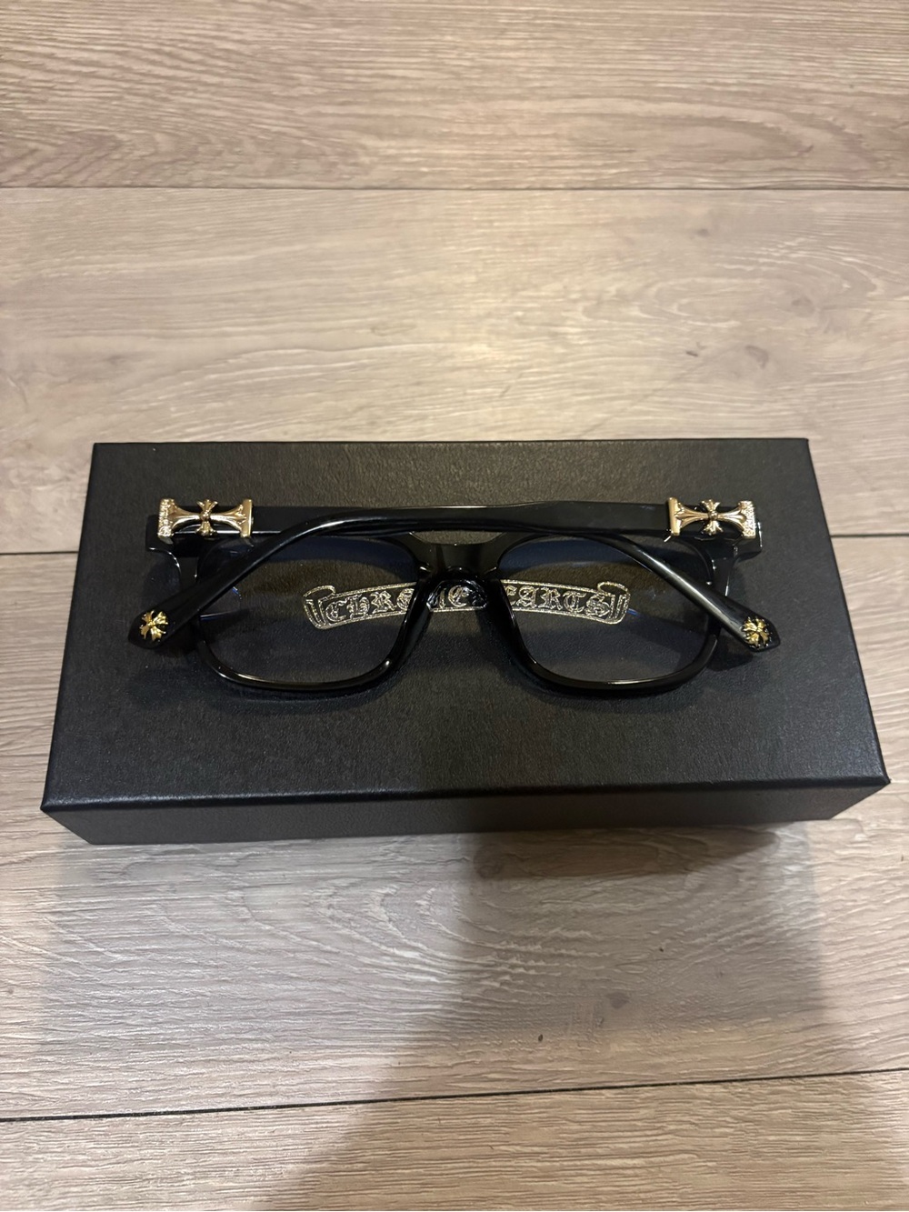 Black chrome hearts unisex sunglasses - Picture 2 of 4